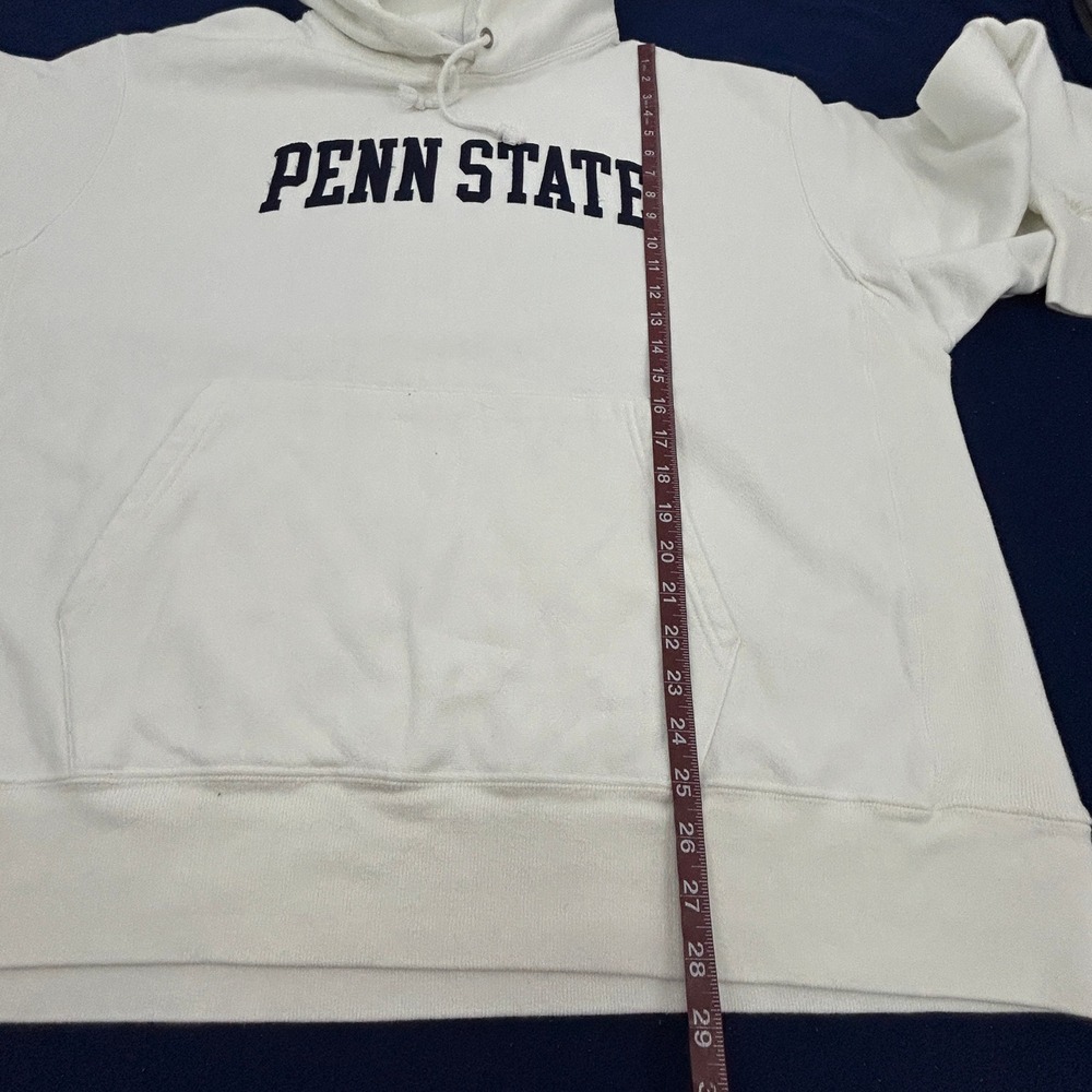 Champion Reverse Weave Hoodie Mens 2XL White Penn State Sweatshirt - Picture 9 of 10